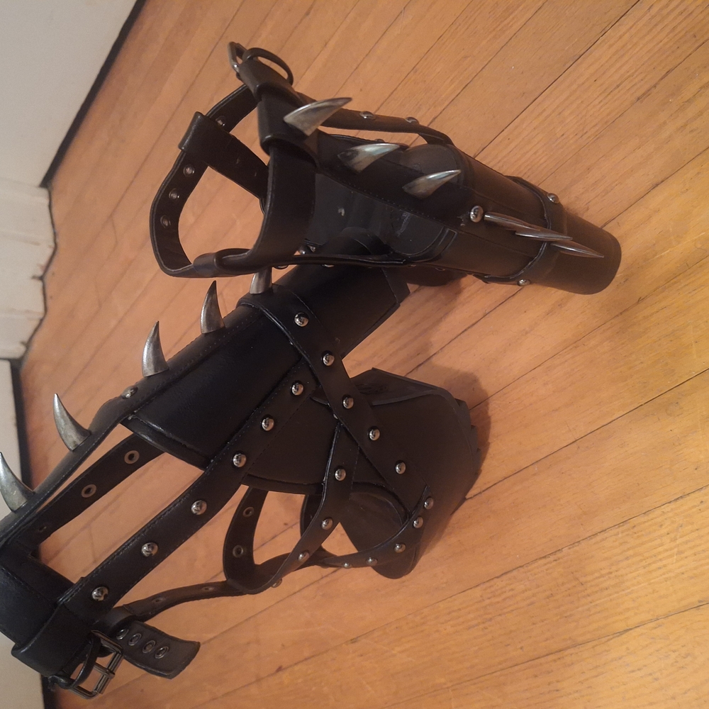 Black Studded Platform Heels - Picture 3 of 8